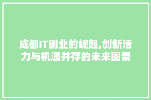 成都IT副业的崛起,创新活力与机遇并存的未来图景