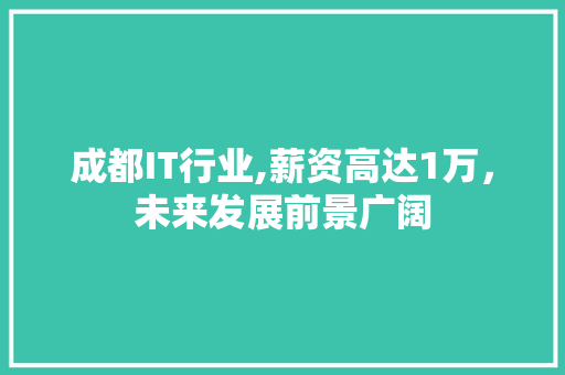 成都IT行业,薪资高达1万，未来发展前景广阔 搜狗SEO