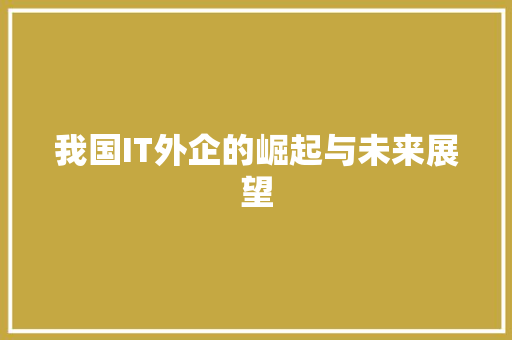 我国IT外企的崛起与未来展望