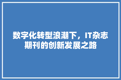 数字化转型浪潮下，IT杂志期刊的创新发展之路