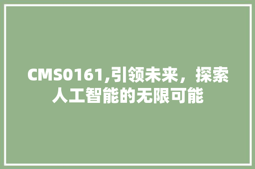 CMS0161,引领未来，探索人工智能的无限可能 GoogleSEO