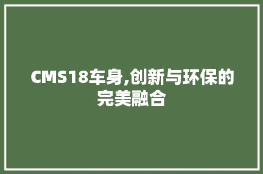 CMS18车身,创新与环保的完美融合 百度SEO