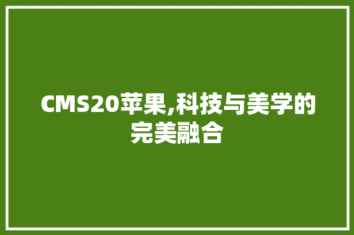 CMS20苹果,科技与美学的完美融合 百度SEO