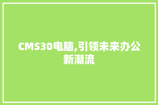 CMS30电脑,引领未来办公新潮流 GoogleSEO