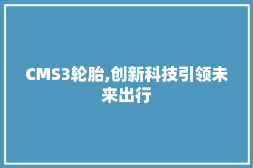 CMS3轮胎,创新科技引领未来出行 GoogleSEO