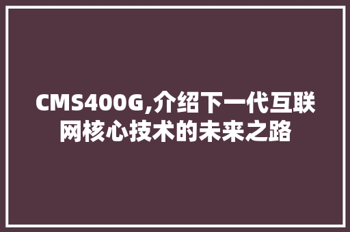 CMS400G,介绍下一代互联网核心技术的未来之路 神马SEO