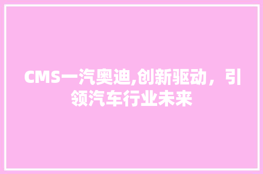 CMS一汽奥迪,创新驱动，引领汽车行业未来 百度SEO