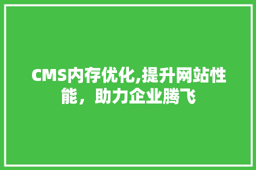 CMS内存优化,提升网站性能，助力企业腾飞 百度SEO