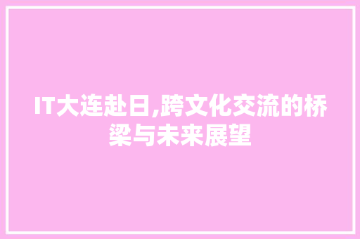 IT大连赴日,跨文化交流的桥梁与未来展望 搜狗SEO