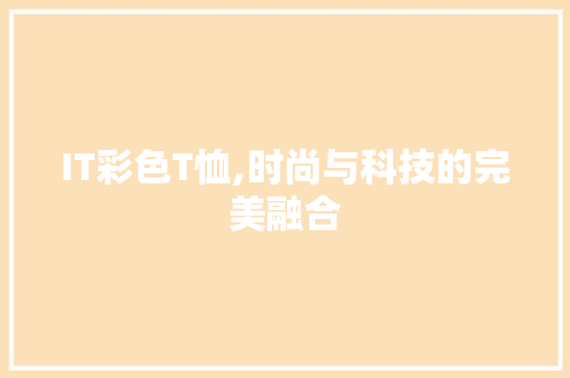 IT彩色T恤,时尚与科技的完美融合
