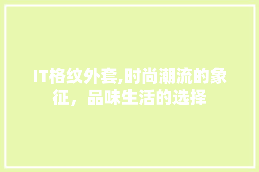 IT格纹外套,时尚潮流的象征，品味生活的选择