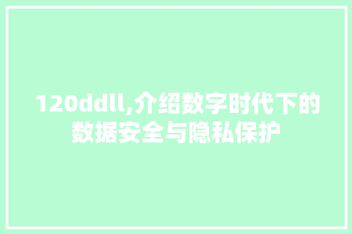120ddll,介绍数字时代下的数据安全与隐私保护 搜狗SEO