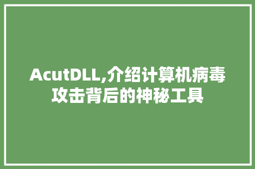 AcutDLL,介绍计算机病毒攻击背后的神秘工具 搜狗SEO