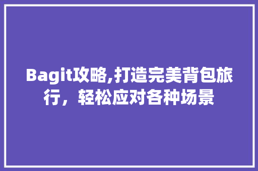 Bagit攻略,打造完美背包旅行，轻松应对各种场景 搜狗SEO