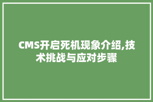 CMS开启死机现象介绍,技术挑战与应对步骤