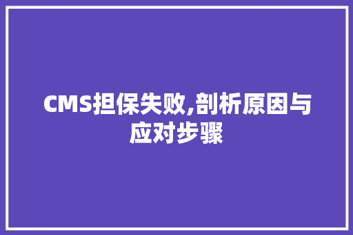 CMS担保失败,剖析原因与应对步骤