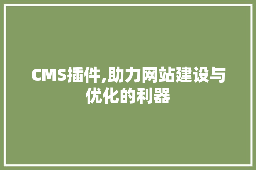 CMS插件,助力网站建设与优化的利器