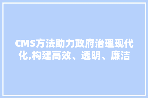 CMS方法助力政府治理现代化,构建高效、透明、廉洁的公共服务体系 GoogleSEO