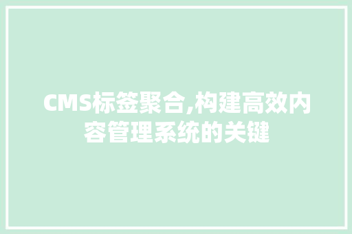 CMS标签聚合,构建高效内容管理系统的关键 必应SEO