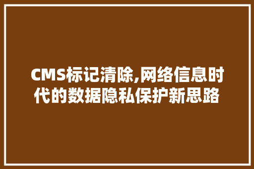CMS标记清除,网络信息时代的数据隐私保护新思路 必应SEO
