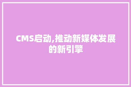 CMS启动,推动新媒体发展的新引擎 GoogleSEO
