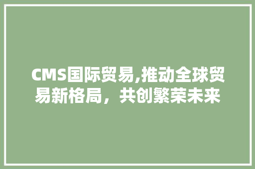 CMS国际贸易,推动全球贸易新格局，共创繁荣未来 必应SEO