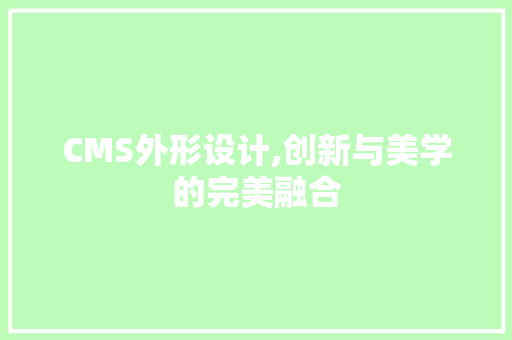 CMS外形设计,创新与美学的完美融合 必应SEO