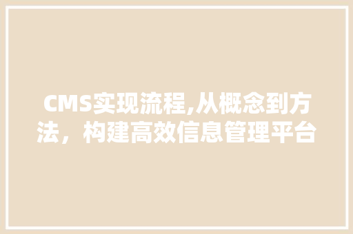 CMS实现流程,从概念到方法，构建高效信息管理平台 神马SEO