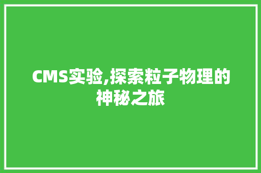 CMS实验,探索粒子物理的神秘之旅 百度SEO