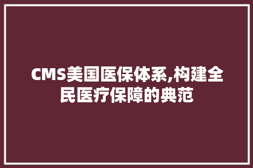 CMS美国医保体系,构建全民医疗保障的典范