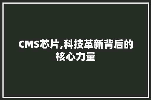 CMS芯片,科技革新背后的核心力量 必应SEO