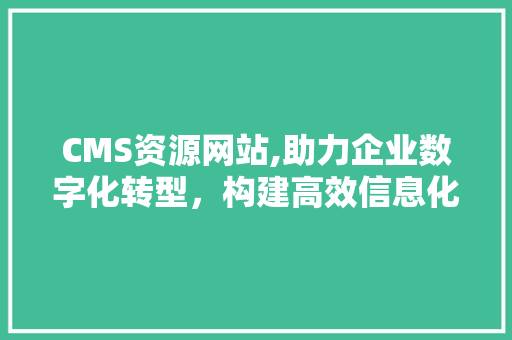 CMS资源网站,助力企业数字化转型，构建高效信息化平台