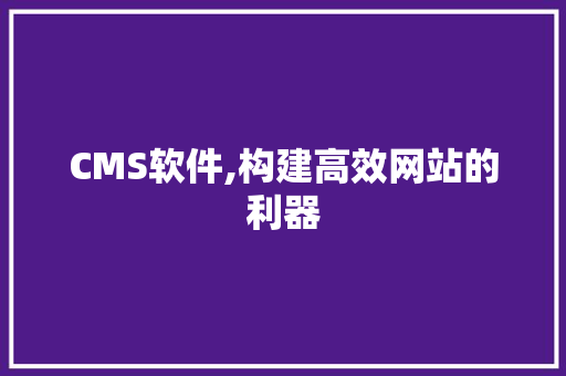 CMS软件,构建高效网站的利器