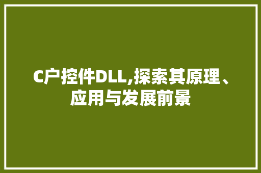 C户控件DLL,探索其原理、应用与发展前景