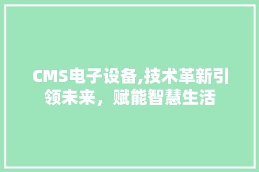 CMS电子设备,技术革新引领未来，赋能智慧生活 百度SEO