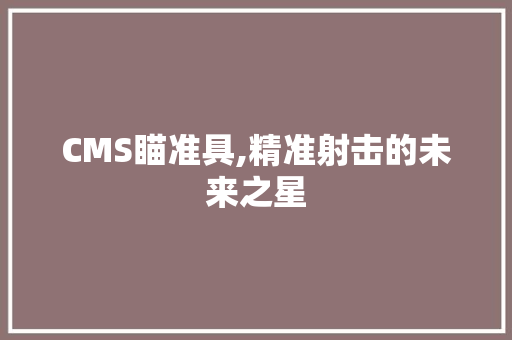CMS瞄准具,精准射击的未来之星