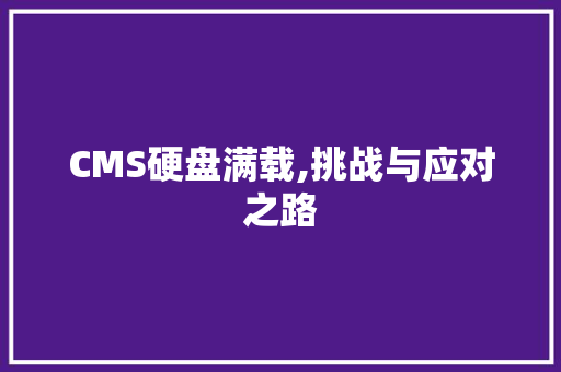 CMS硬盘满载,挑战与应对之路