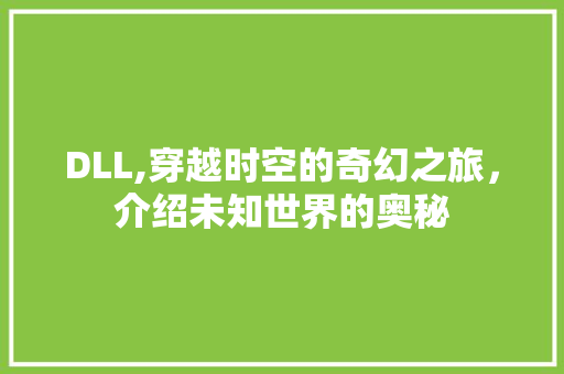 DLL,穿越时空的奇幻之旅，介绍未知世界的奥秘