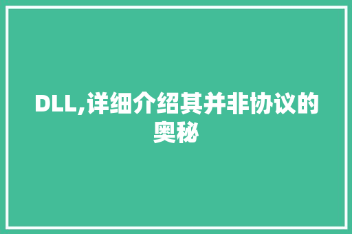 DLL,详细介绍其并非协议的奥秘