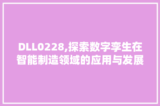 DLL0228,探索数字孪生在智能制造领域的应用与发展