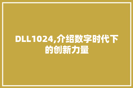 DLL1024,介绍数字时代下的创新力量