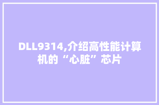 DLL9314,介绍高性能计算机的“心脏”芯片 搜狗SEO