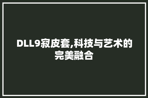 DLL9寂皮套,科技与艺术的完美融合