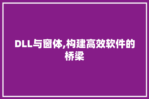 DLL与窗体,构建高效软件的桥梁 必应SEO