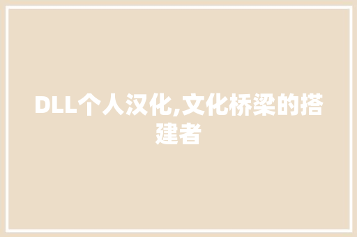 DLL个人汉化,文化桥梁的搭建者 必应SEO