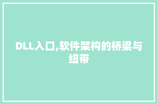 DLL入口,软件架构的桥梁与纽带