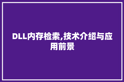 DLL内存检索,技术介绍与应用前景