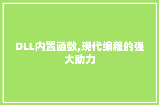 DLL内置函数,现代编程的强大助力