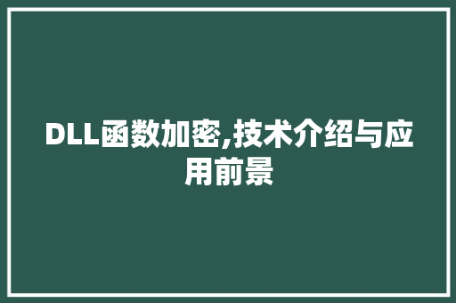 DLL函数加密,技术介绍与应用前景 GoogleSEO