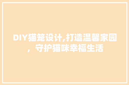 DIY猫笼设计,打造温馨家园，守护猫咪幸福生活
